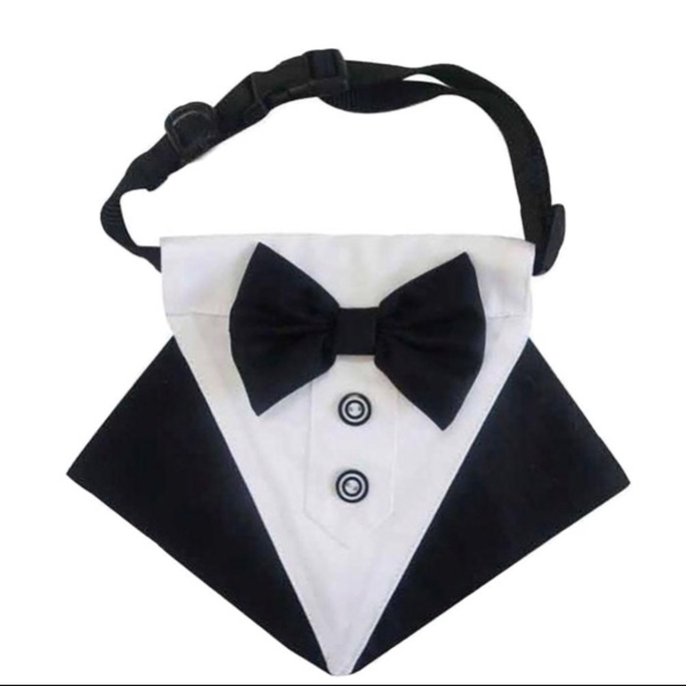 Black and White Tuxedo Bib for Pets by Pawpatu